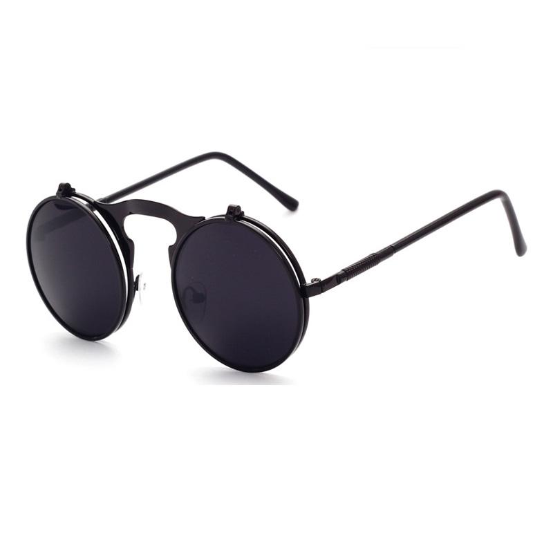 

Sunglasses Seemfly Steampunk Flip Men Driving Round Fashion Sun Glasses Brand Designer Vintage Spectacles Women UV400