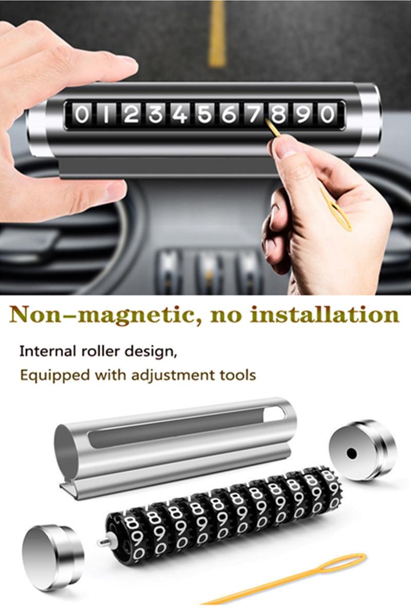 

Interior Decorations Auto Phone Number Display Part Metal Plate Temporary Stop Applies To All CarsInterior