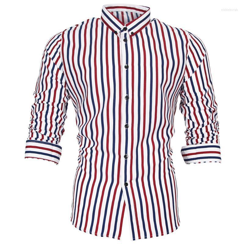 

Men' Casual Shirts Long Sleeve Men Social Shirt Spring Streetwear Striped Dress Mens Slim Regular Fit Clothes Fashions 4133Men' Eldd22, Pink