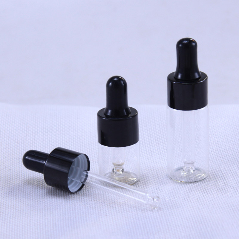 

50pcs/lot 5ml 10ml 15ml 20ml clear Glass Dropper Bottle Jars Vials With Pipette For Cosmetic Perfume Essential Oil Bottles