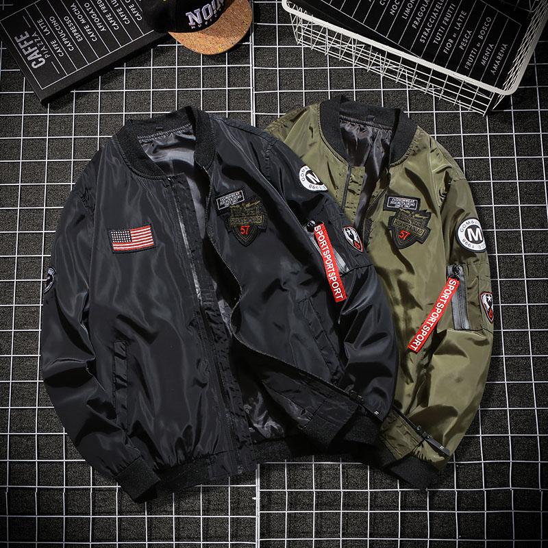 

Men's Jackets -4XL Mens Casual Coats Streetwear Bomber Jacket Men Windbreaker Fashions Clothing Spring Autumn Cargo For, Black pj11-a3-1002
