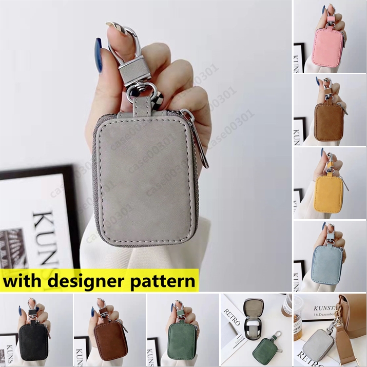 

Designer Headphone Accessories for airPods 1 2 3 Cases High quality airpod pro case Pink Letter printed leather earphone protection package keychain bag wholesale