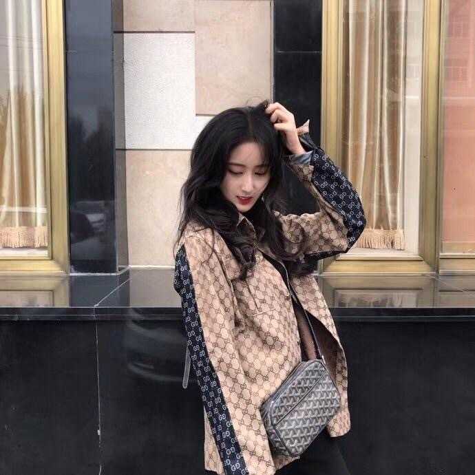 

tops21SS fashionable Parisian women' outdoor jacket comfortable jeans and men' matching coat G embroidery for women, Khaki