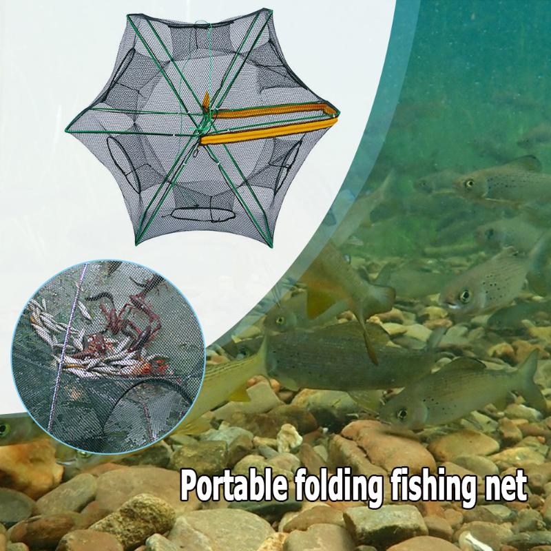 

Fishing Accessories Automatic Net 6-8 Sides 6-16 Holes Crayfish Crab Fish Trap Shrimp Cage Compression Resistance Outdoor FishingFishing