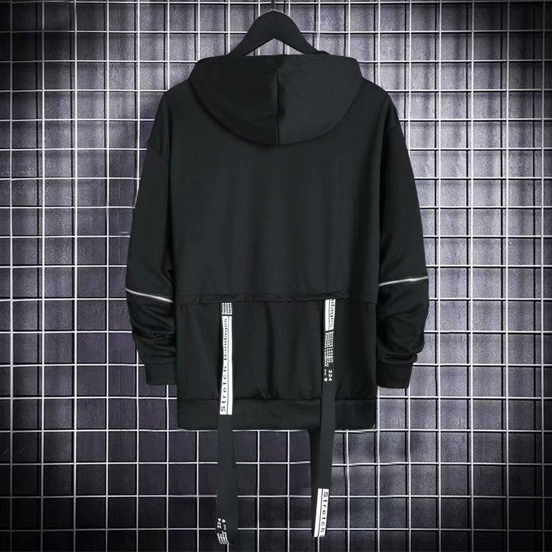 

Men's Hoodies & Sweatshirts Black Fashion Hoodie Men Hooded 2022 Spring Techwear Punk Gothic Casual Tops Streetwear Hip Hop HarajukuMen's, Pwt014black