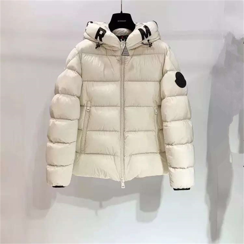 

Unisex Winter Down Jacket Hooded Letter Printing Warm And Stylish Coat Men And Women Winter Down Jackets 201127, White
