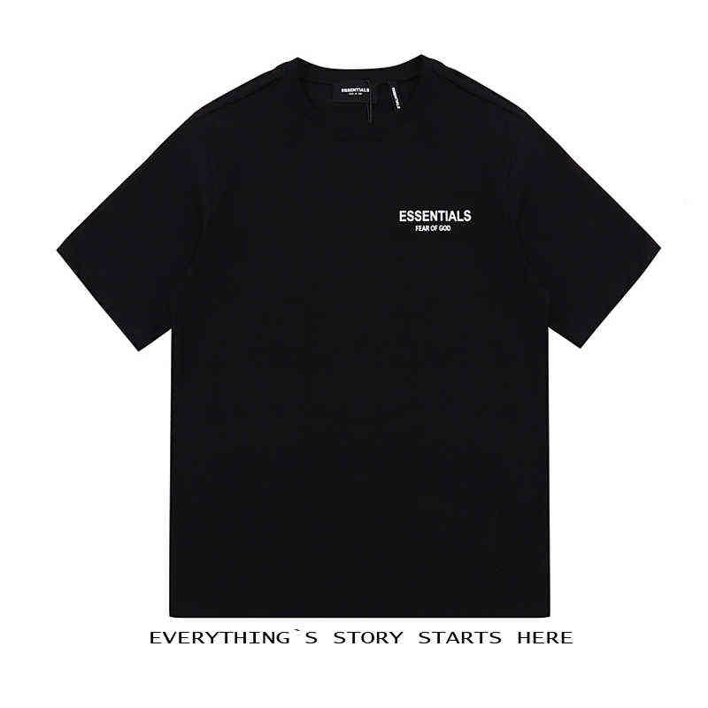 Fashion Essentials Designer Couples t shirts Fog Double Line Street Versatile Simple Small Short Sleeve Men's and Women's T-shirt