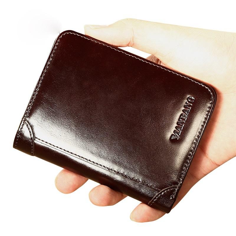 

Wallets Male Genuine Leather Men Wallet Credit Business Card Holders Vintage Brown Purses High QualityWallets, Black