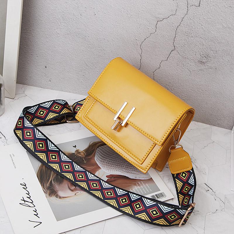 

Evening Bags Fashion Crossbody For Women 2022 Mini PU Leather Wide Shoulder Strap Small Square Bag Ladies Messenger BolsasEvening, Black