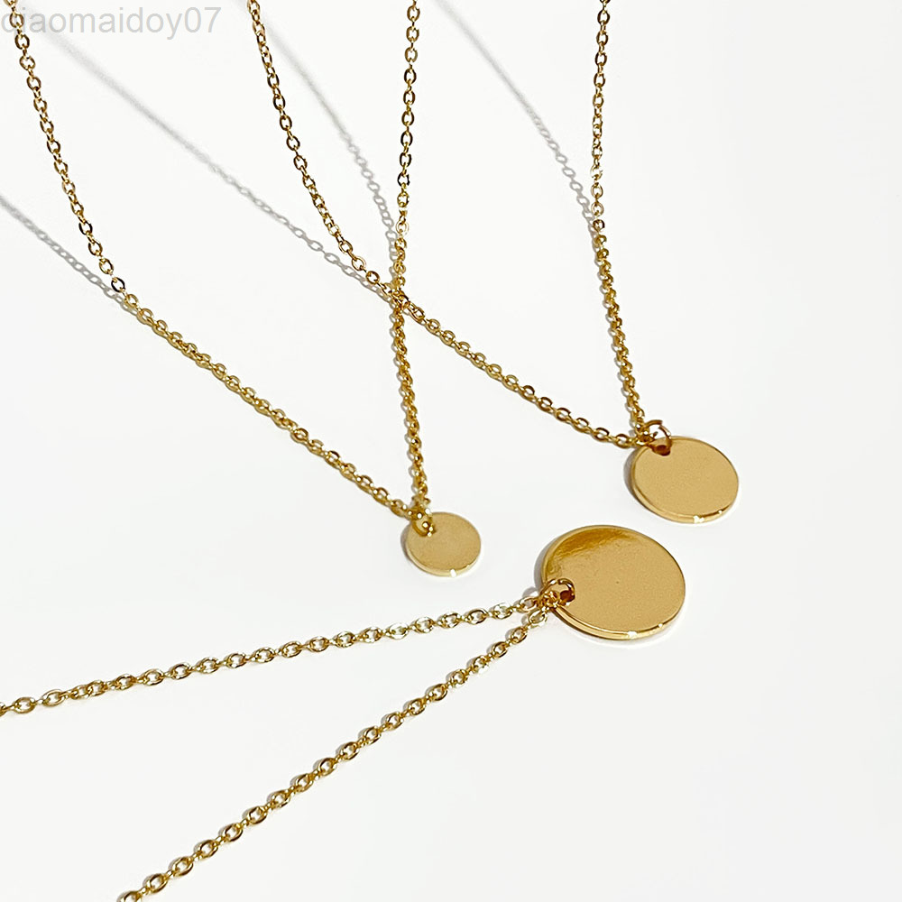 

Peri'sbox Gold/Silver Color Coin Necklace Ornate Disc Pendant Necklace Minimalist Coin Layering Necklace Everyday Jewelry L220812