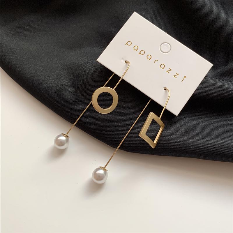 

Dangle & Chandelier Flashbuy Korean Pearl Long Metal Drop Earrings For Women 2022 Geometric Statement Minimalist Jewelry