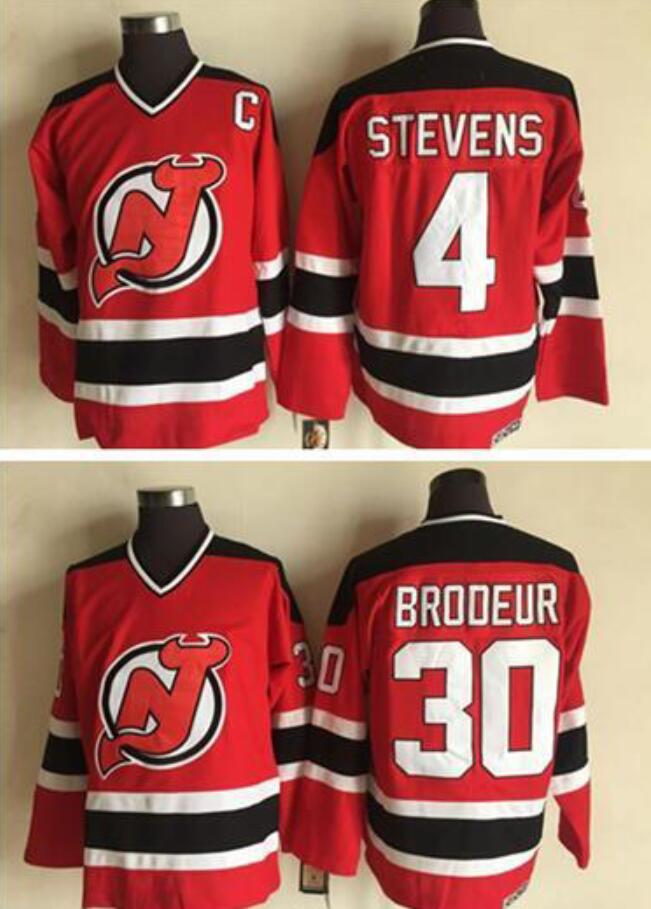 

Cheap Vintage #30 Martin Brodeur Jersey New Jersey 4 Scott Stevens Red 100% Stitched CCM Vintage Classic Hockey Jerseys, #30 brodeur red