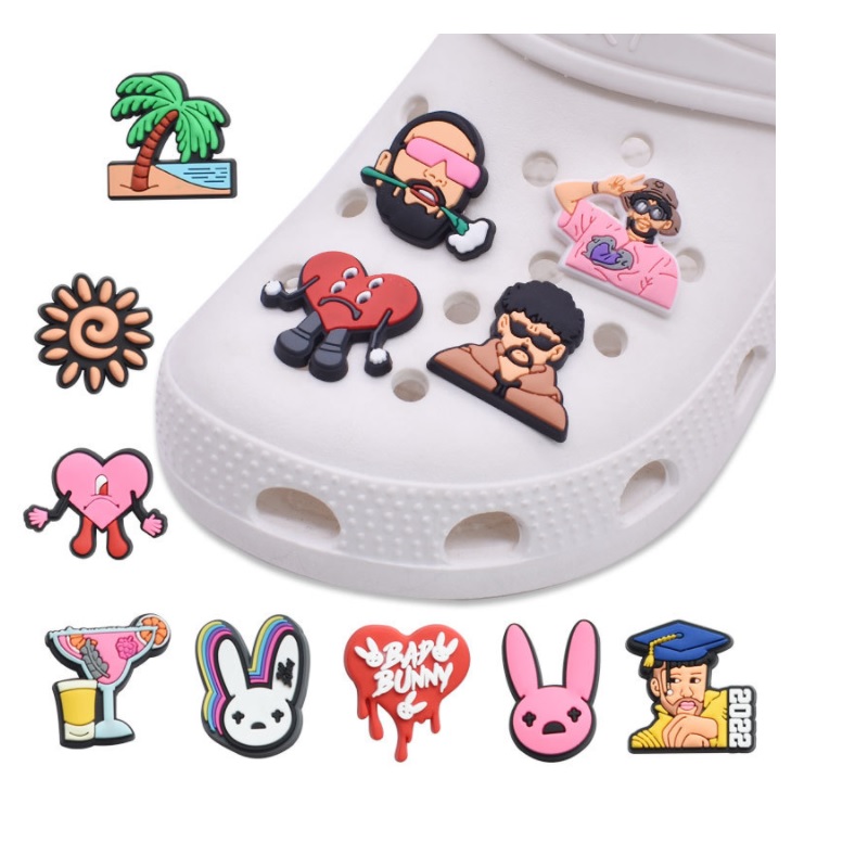 

Wholesale Cute Pvc Bunny Croc Charms Shoe Decoration Buckle Clog Pins Buttons Charm Accessories cartoon girls boys gift