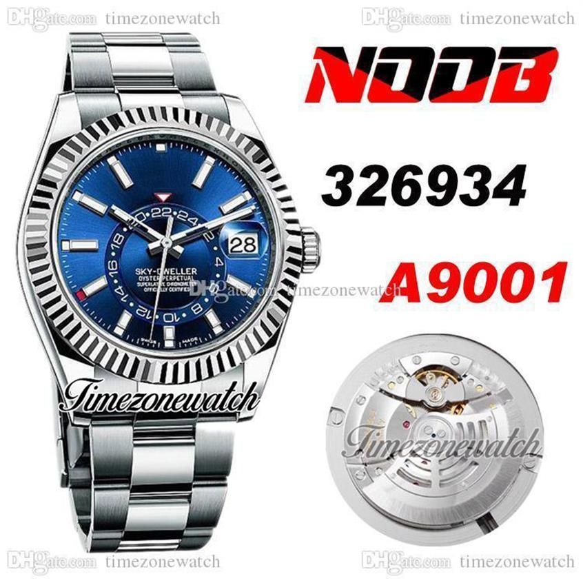

N Sky 326934 A9001 Automatic Mens Watch 42mm Fluted Bezel Blue Dial Stick Markers OysterSteel Bracelet With Warranty Card Timezone255v, Custom waterproofing service