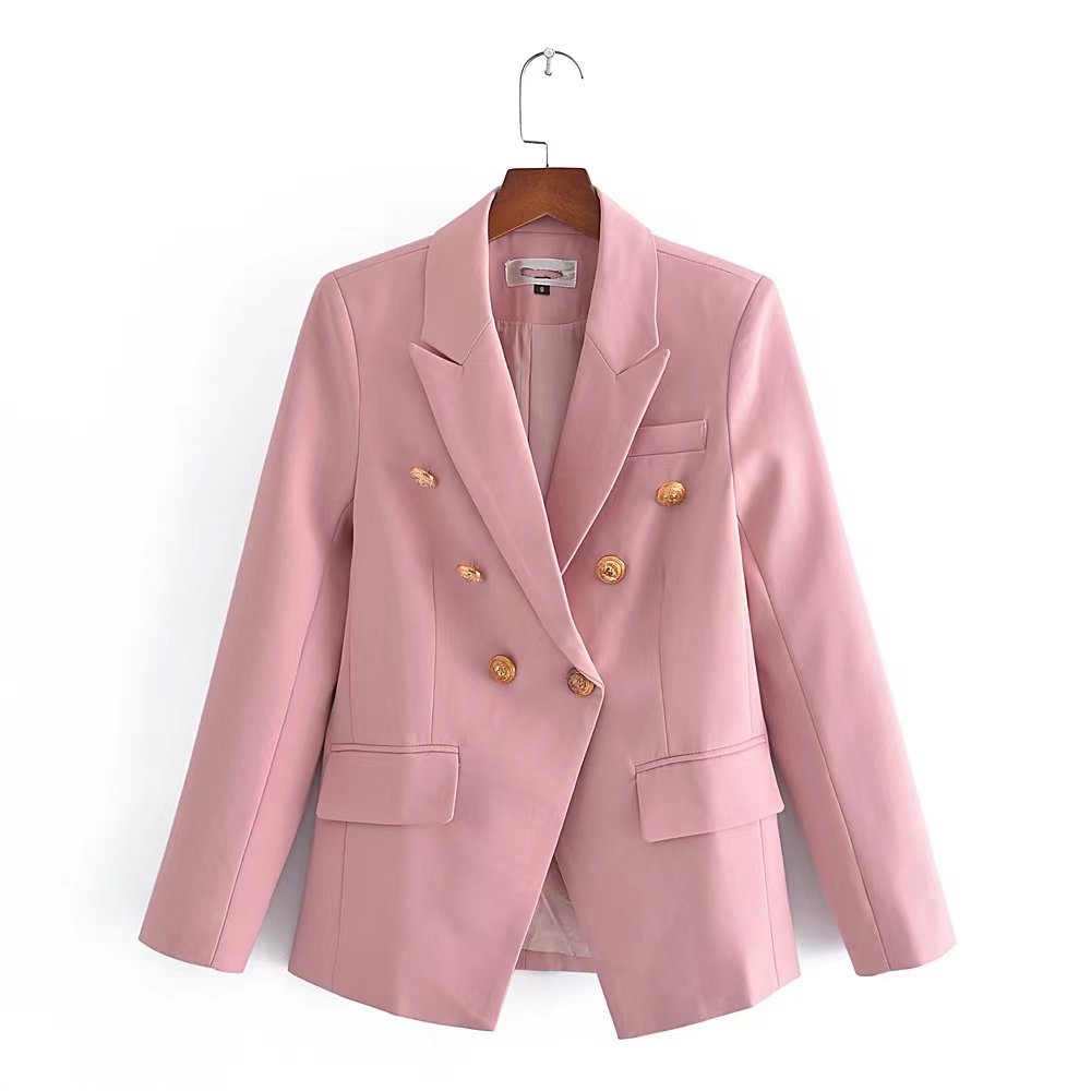 

B205 Womens Suits & Blazers Tide Brand High-Quality Retro Fashion designer Presbyopic Maze Series Suit Jacket Lion Double-Breasted Slim Plus Size Women's Clothing, Red