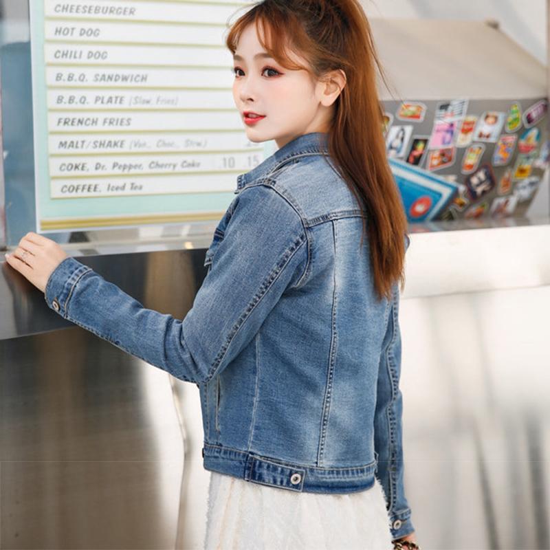 

Women' Jackets Women Short Student Jacket Plus Size 2022 Spring And Autumn Slim Stretch Denim, Navy blue