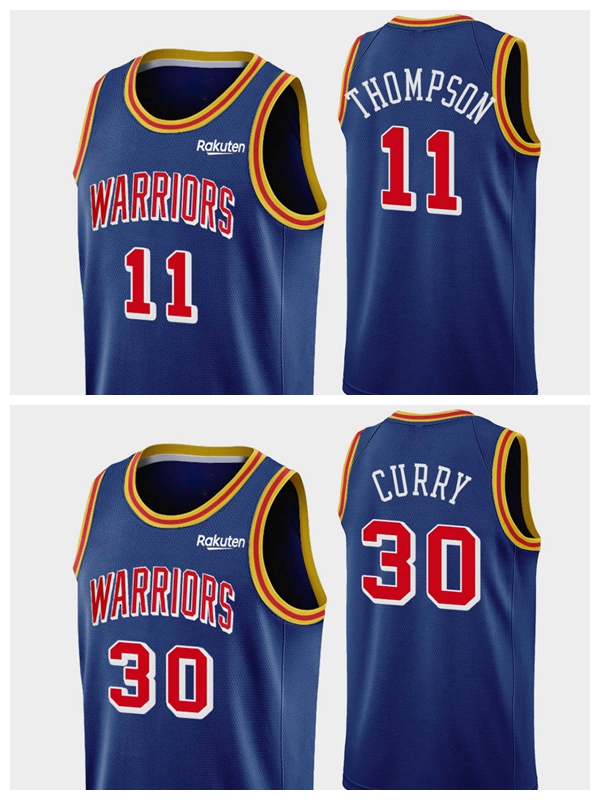 

Golden Thompson Stephen Jonathan 75th Klay Blue Avery Kuminga Bradley Jersey State''Warriors''Men Anniversary Baske Cchg