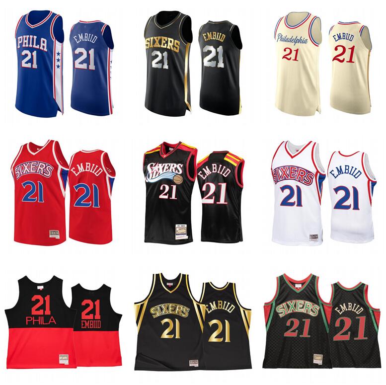 

Stitched Joel Embiid basketball Jersey S-6XL Mitchell & Ness Mesh Hardwoods Classics retro version jerseys Men Women Youth, Stitched jersey