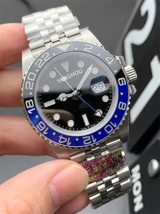 

Clean factory 126710 GMT Watch 40mm 3186 movement solid axis stereoscopic needle sapphire crystal glass mirror 904L steel 3285 machine waterproof watches, Original box