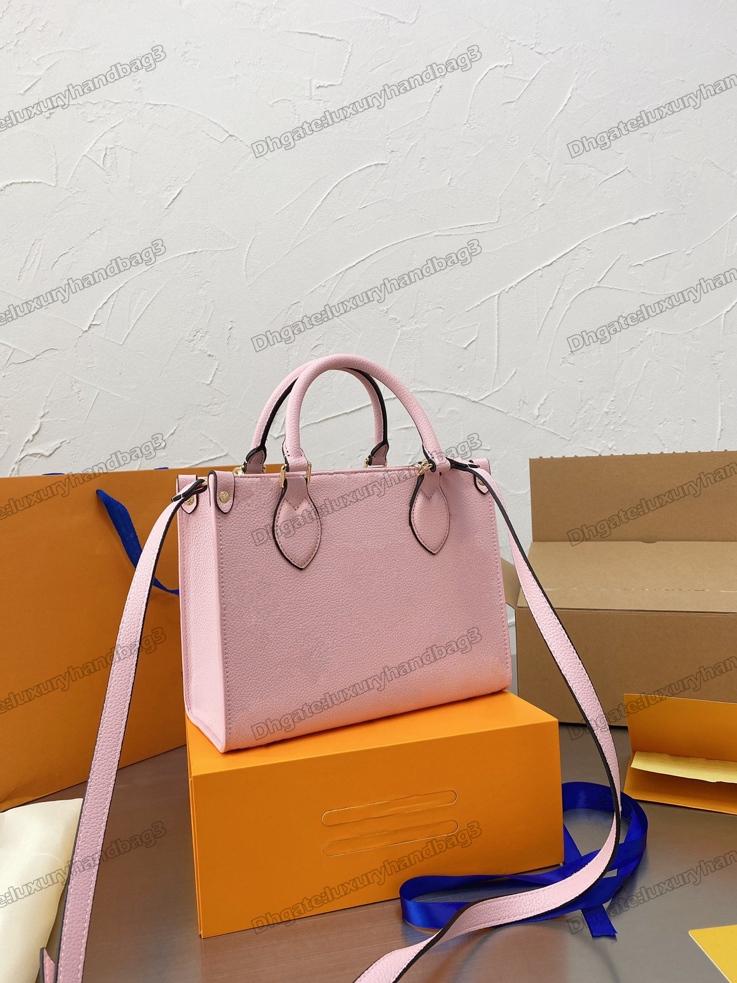 

Fashion Womens Designer Handbag ONTHEGO PM 25 Bag Mini Tote Embossed Monograms Leather Cross Body handle Carry Purse Wallets 25cm ON THE GO, Color 1#