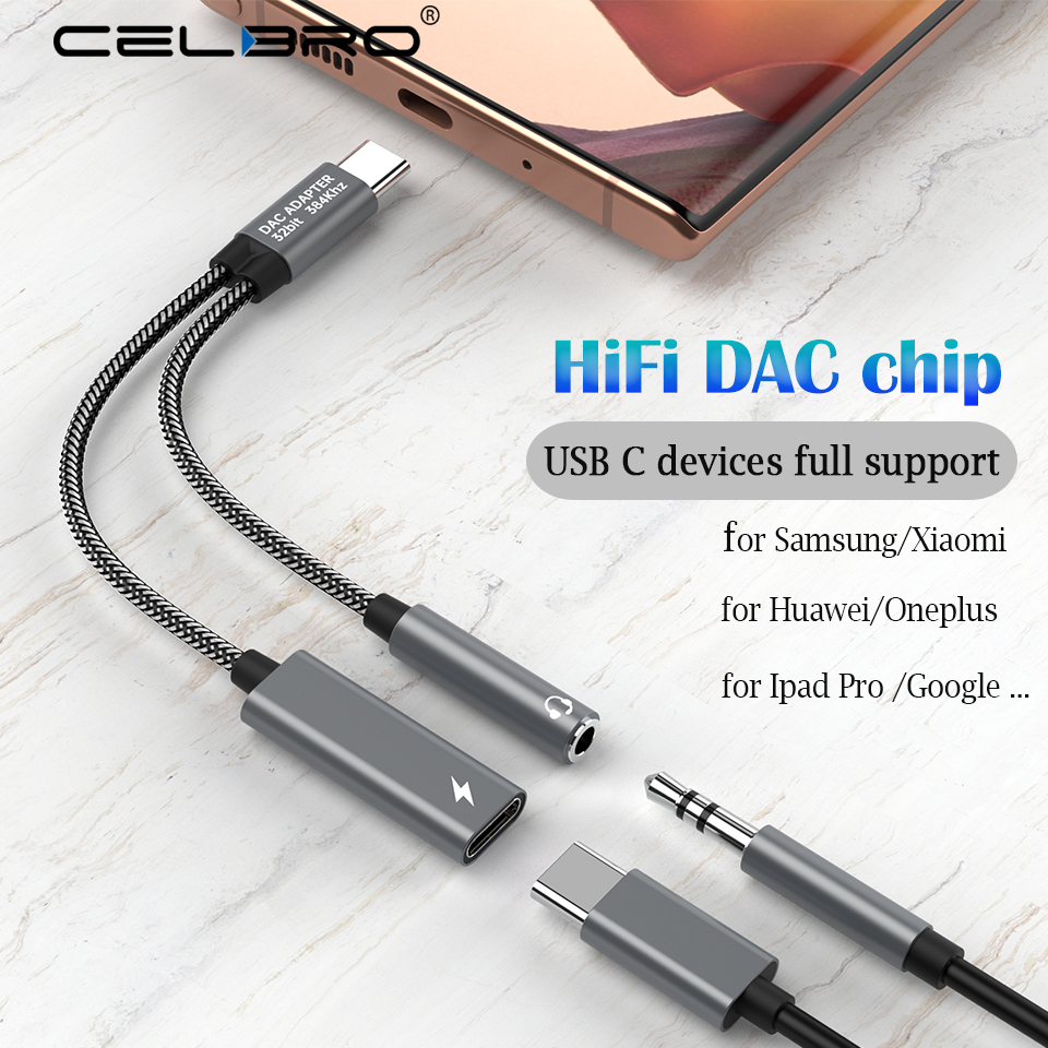 

2 In 1 USB C To 3.5mm Headphone Jack Adapter Type C Charge Audio Aux Adaptor