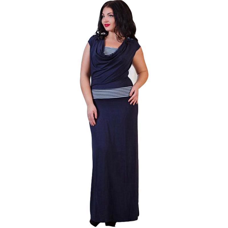 

Plus Size Dresses Big 6XL Summer Dress Women Casual Short Sleeve Stripe Patchwork Long Clothing Clearance, Blue