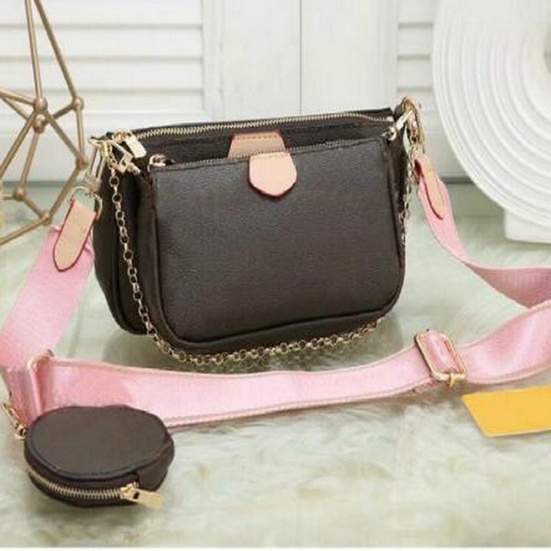 

Ladies Cross Body Bag Women Shoulder Handbags vintage Favorite Mini Pochette 3pcs accessories Crossbody Woman Purses Lady pu Leather Multi Color Straps Fen, Red straps