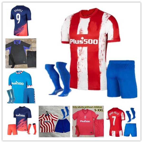 

21 22 75 Th Atletico MadridS Soccer Jerseys SUAREZ GRIEZMANN JOAO FELIX 2021 2022 . Llorente CORREA KOKE Camisetas de fútbol LEMAR CARRASCO kids kit + Men Football Shirt