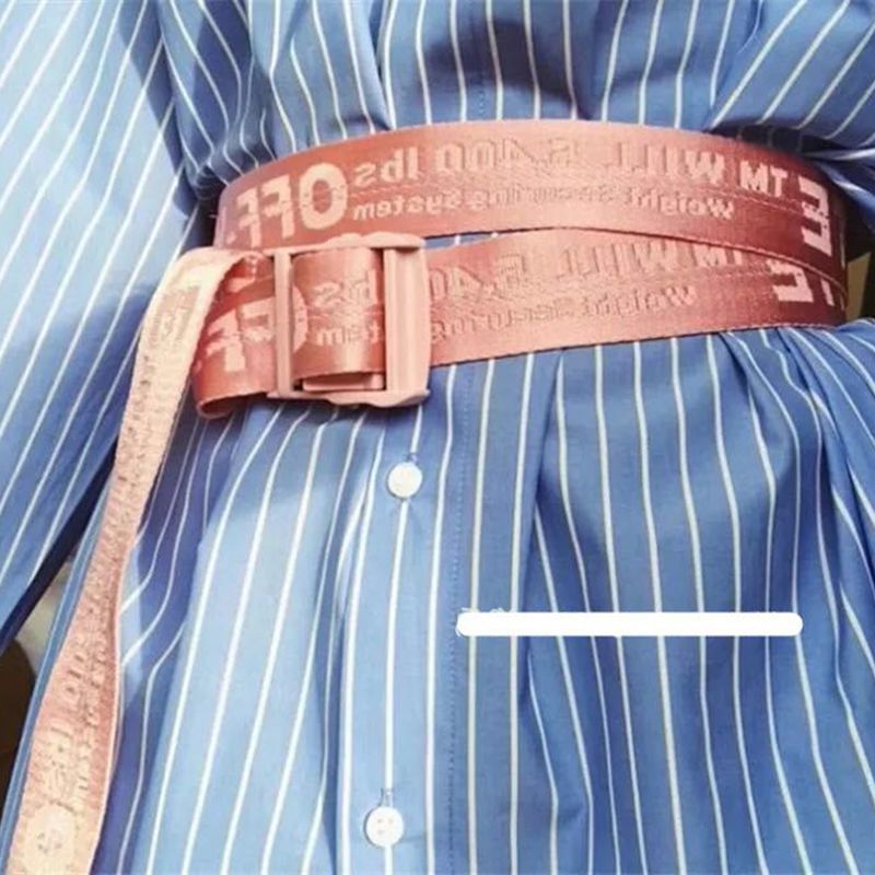 

2022 New Fashion Computer Jacquard Letter Pink Metal Head Pink Ribbon Industrial 100%OFF01 Belt Men's and Women's, Black