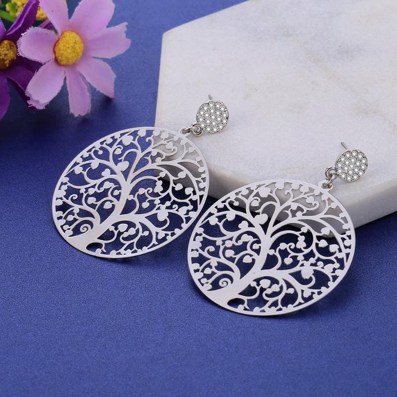 

Dangle & Chandelier Rose Gold Color Drop Earrings Crystal Jewelry Hollow Tree Of Life Hanging For Women 2022 Trend 11.11