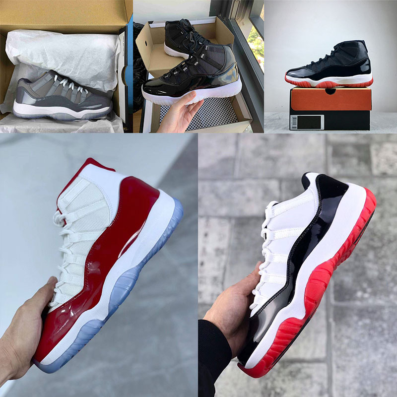 

25th Anniversary Men Basketball Shoes 11s Cherry Cool Grey White Bred Concord Legend Gamma Blue 11 UNC Snakeskin Low women sports trainers size 5.5-13, 12 40-47