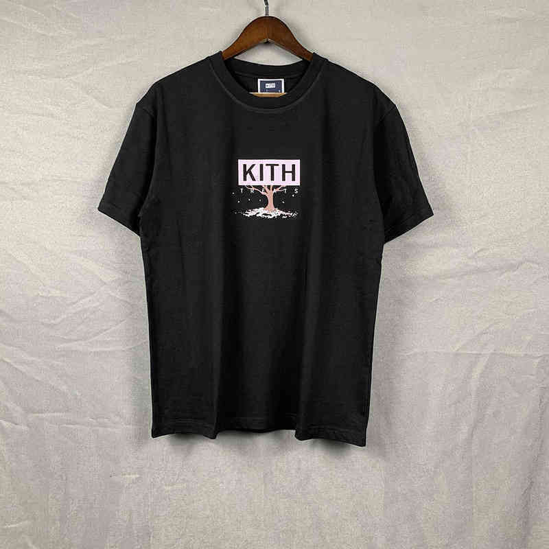 

T-shirts Men' Kith Kiss Tokyo Cherry Tree and Summer Fashion Brand Printed Short Sleeve Round Neck Loose Trend B9wq, White