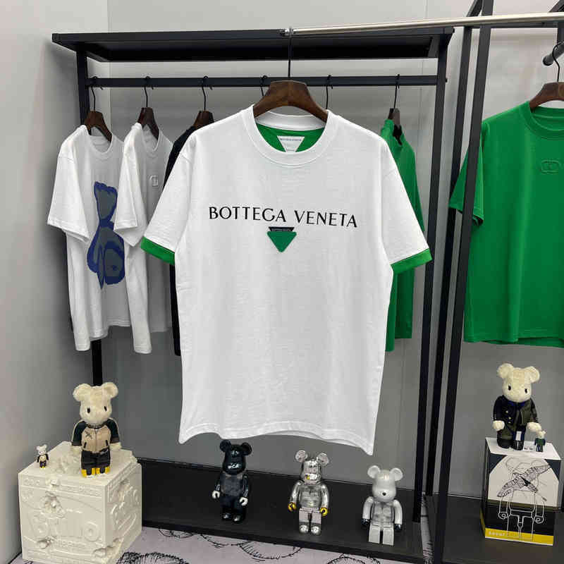 

Men's T-Shirts Bottega Ins New Ventea higher Version B Green Triangle Letter V Round Neck Short Sleeve T-shirt Loose Cotton Couples Half Tshirt Brands S1, Emerald green
