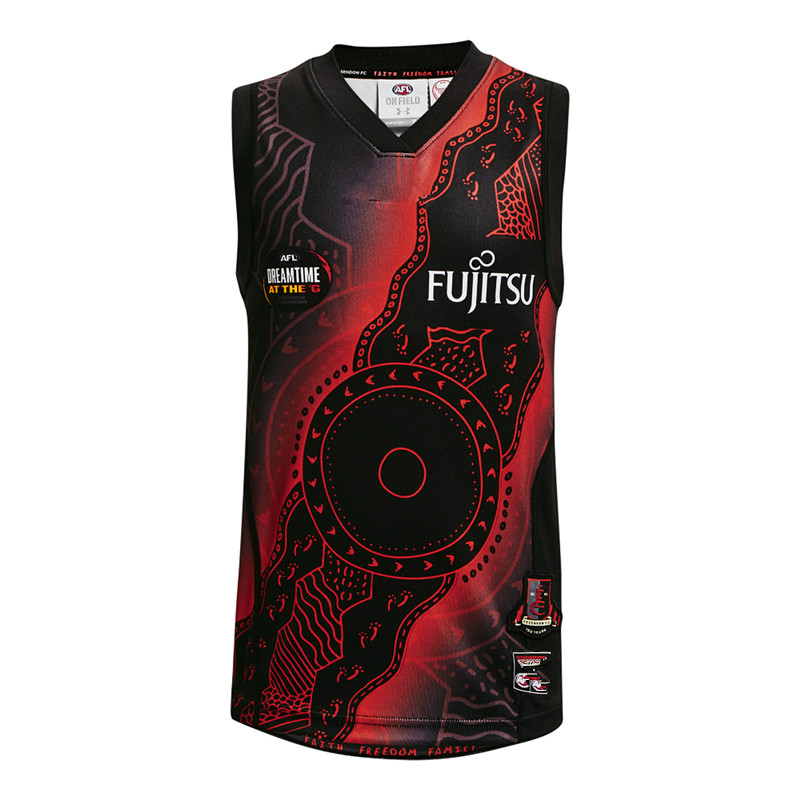 

Top Quality 2022 ESSENDON BOMBERS AFL INDIGNEOUS GUERNSEY MENS Size: S-2XL (Print Custom Name Number) Free Delivery, No print