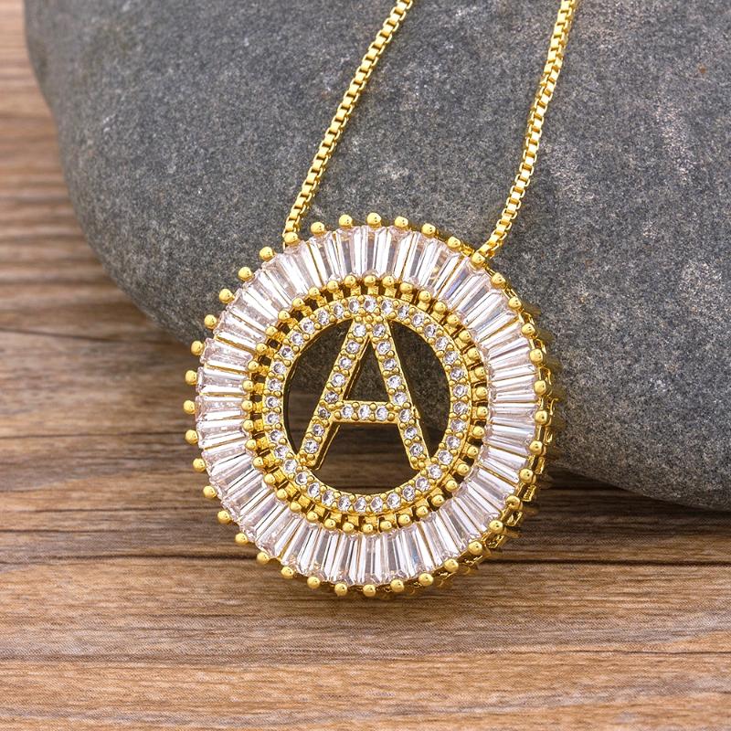 

Chains Classic A-Z Initials Gold/White/Rose Gold 3 Colors Choice Micro Pave CZ Letter Pendant Name Necklace Charm Family Jewelry Gift