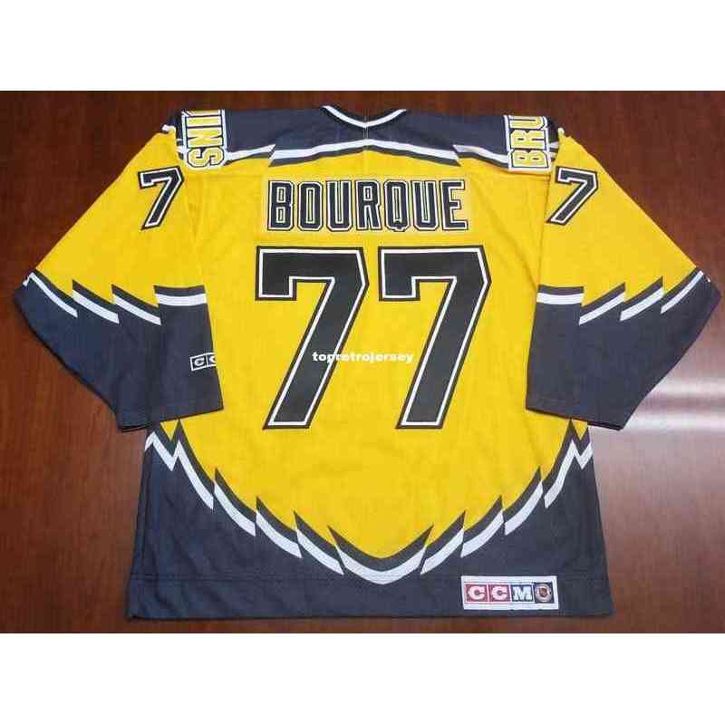 

Wholesale Custom Ray Bourque Vintage Ccm Cheap Hockey Jersey Yellow Third Pooh Bear Mens Retro Jerseys