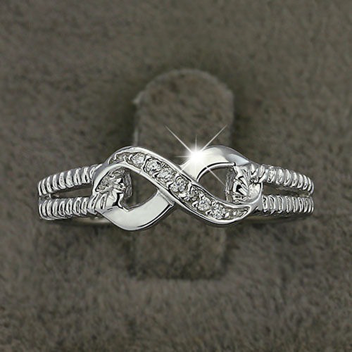 

12Pcs Creative Infinity Love Ring 8 Eternity Promise Jewelry for Woman Girlfriend Dainty Wedding Engagement Gift