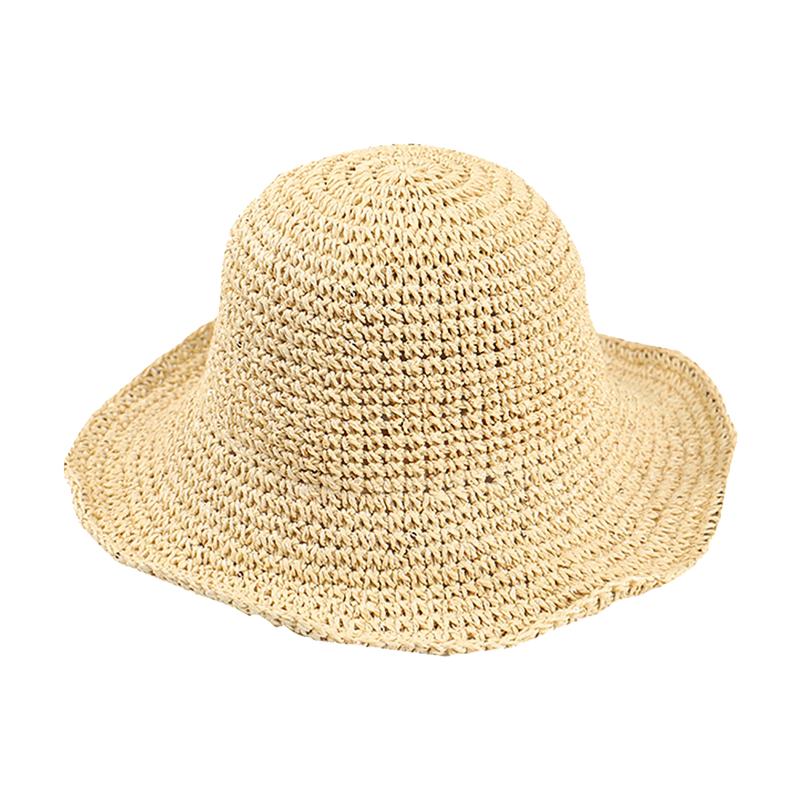 

Wide Brim Hats Women Retro Holiday Handmade Vacation Drooping Outdoor Straw Hat Foldable Summer Autumn Travel Sun Protection Portable, As pic