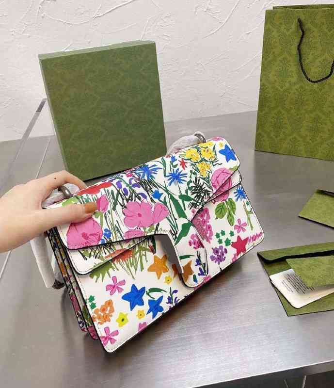 

Fashion High-quality Bag Diagonal Shoulder Digner with Colorful Printing Handbags Ladi Temperament Chain Bags Wf2104231
