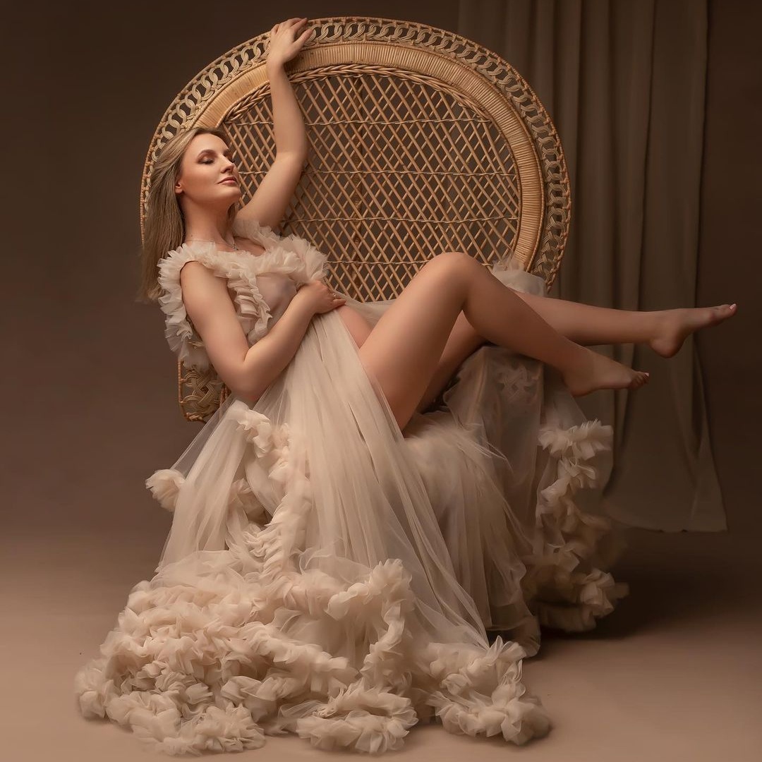 

Modern Prom Dresses 2022 Elegant Women's Dress V Neck Photoshoot Maternity Robes for Baby Showers Evening Gowns, Lavender