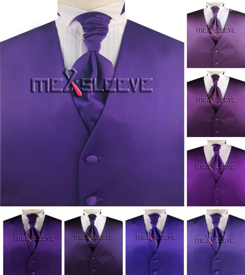 

Men's Vests Plain Solid Purple Groom Tuxedo Waistcoat SetMen's Phin22