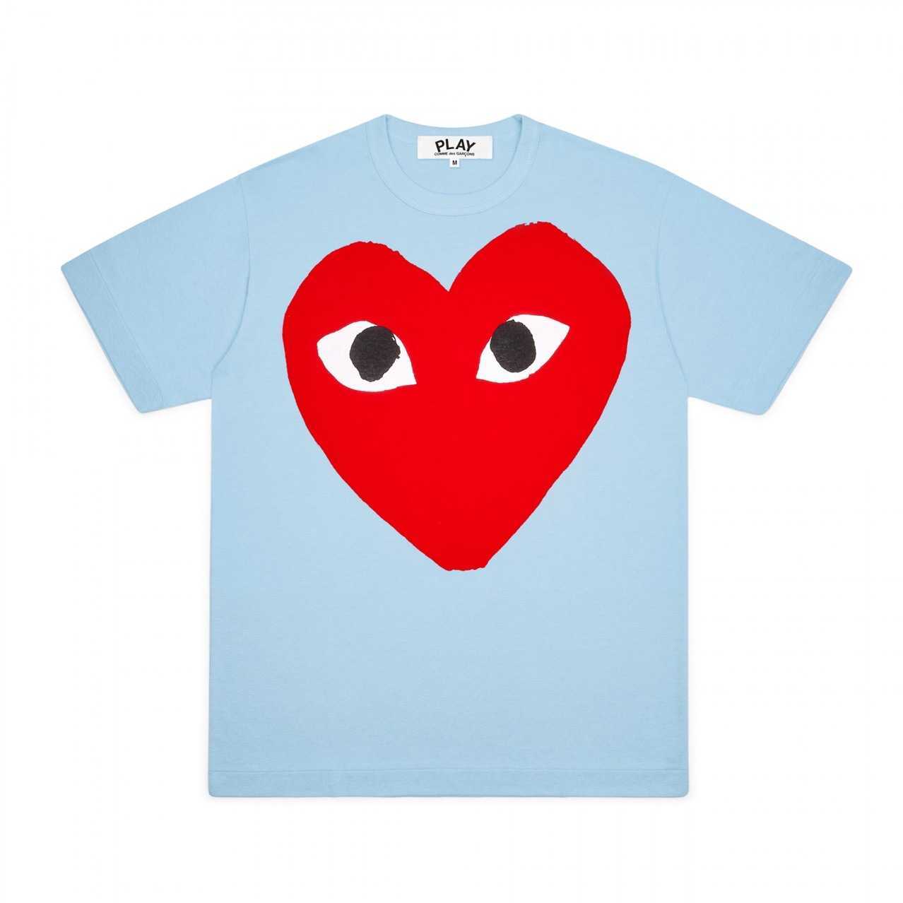 

Men' T-Shirts Heyplay fashion brand 2020 spring and summer big red heart color short sleeve T-shirt round neck pure cotton peach heart bottomed shirt, Green