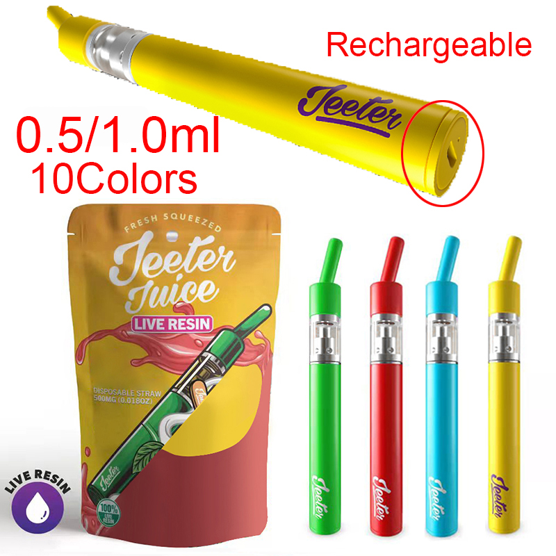 

JEETER JUICE Live Resin Rechargeable 0.5ml Disposable Vapes Pen E cigarettes Device Pods Kits empty Pod 180mah Vape Pens