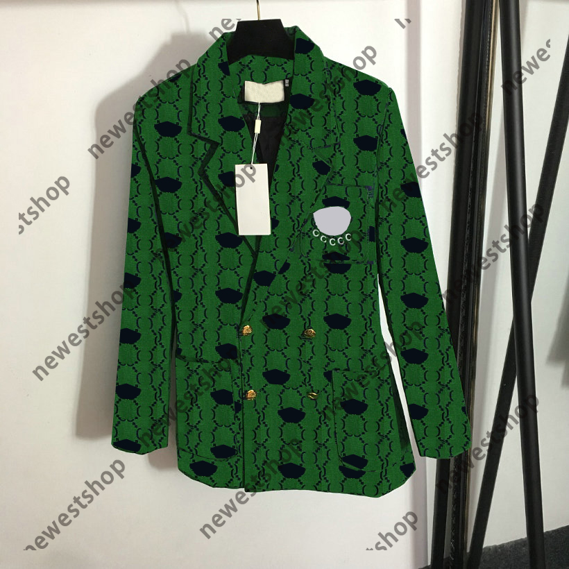 

2022 Womens Suits western clothing Blazer designer autumn luxury women Cooperative outwear coat Double breasted slim fit casual Jacquard letter print Suit Blazers, Khaki