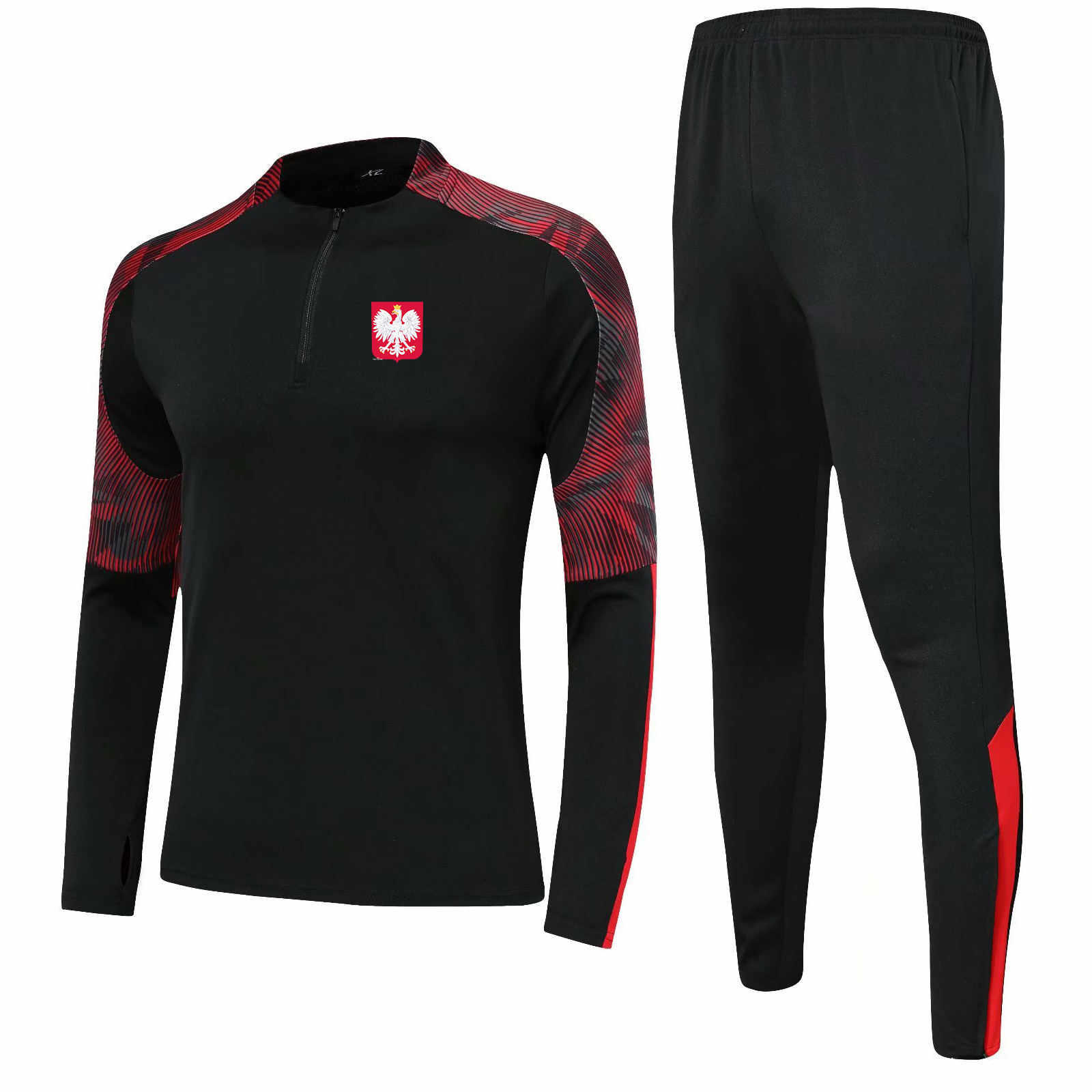 

Poland national football team Kids Running Tracksuits Sets Men Outdoor football Suits Home Kits Jackets Pant Sportswear Hiking Soccer Training Suit, No 4