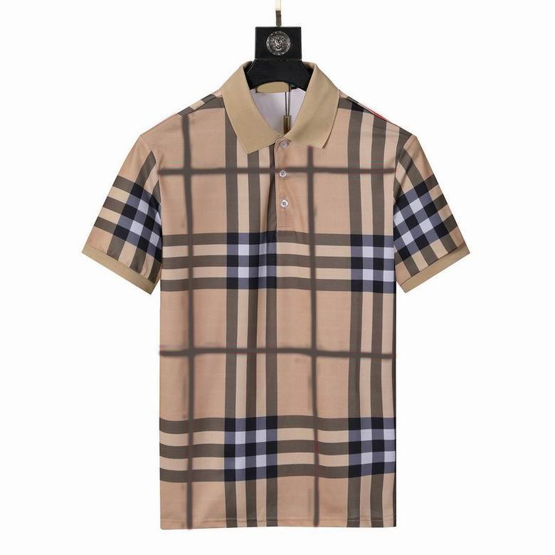 

2022 Bur Summer Polos Designer Mens Shirts Brand Clothing Cottons Short Sleeve Business Design Top T Shirt Casual Striped Breathable Clothes, 22