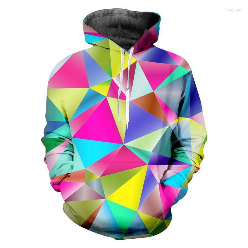 

Men' Hoodies & Sweatshirts Hipster Color Diamond Men Hoodie Unisex 3d Colorful Geometry Print Hooded Pullover Athletic Custom Plus Size -6