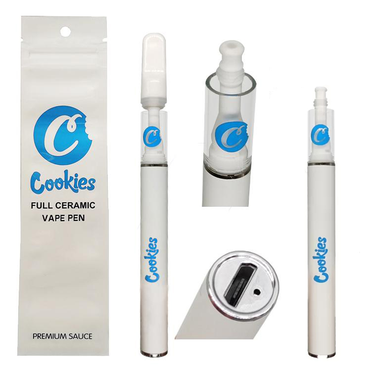 

Cookies Disposable vape pen E cigarettes Full Ceramic Cartridge Rechargeable 350mah battery 0.5ml 1.0ml Empty Cartridges Retail Bags No Leaking