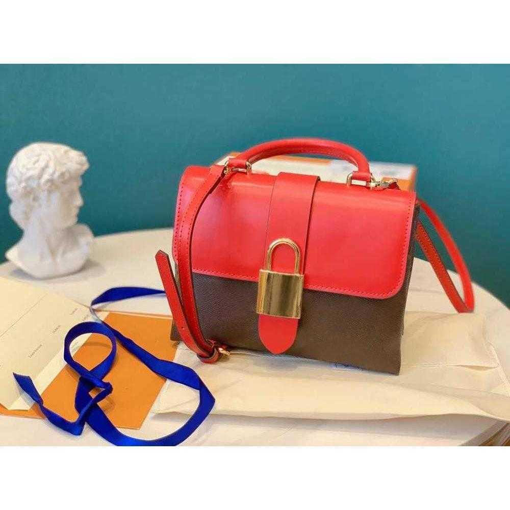 

Contrast Color Leather Canvas Crossbody Bags Women purses ladies luxury handbags designer clutch bag purse evening, With box