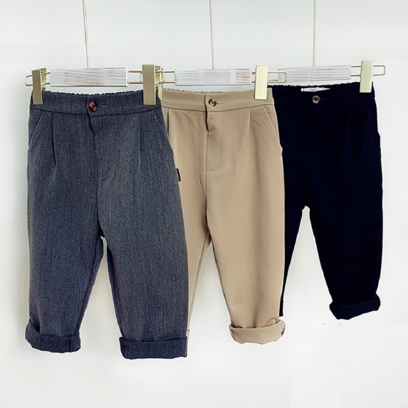 

Baby Girl Boy Suit Pant Infant Toddler Child Harem Button Pocket Trousers Baby Boy Girl Casual School Pant Baby Clothes 110Y 220614, Black2